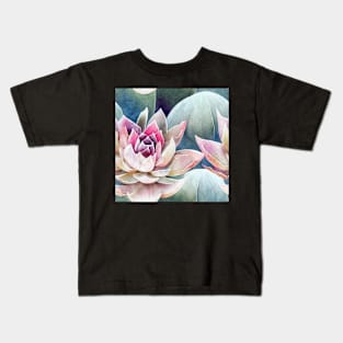 Watercolor succulent pattern Kids T-Shirt